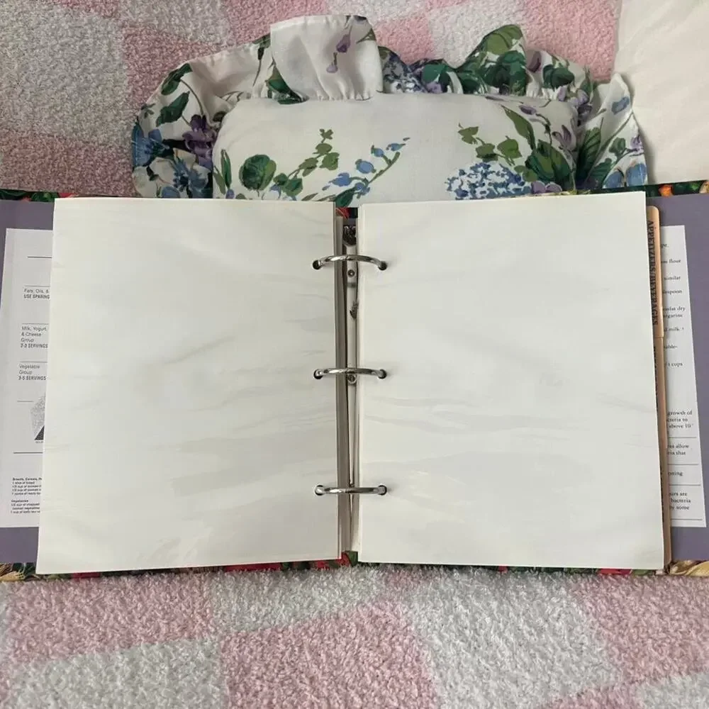 Vintage recipe binder with vegetable